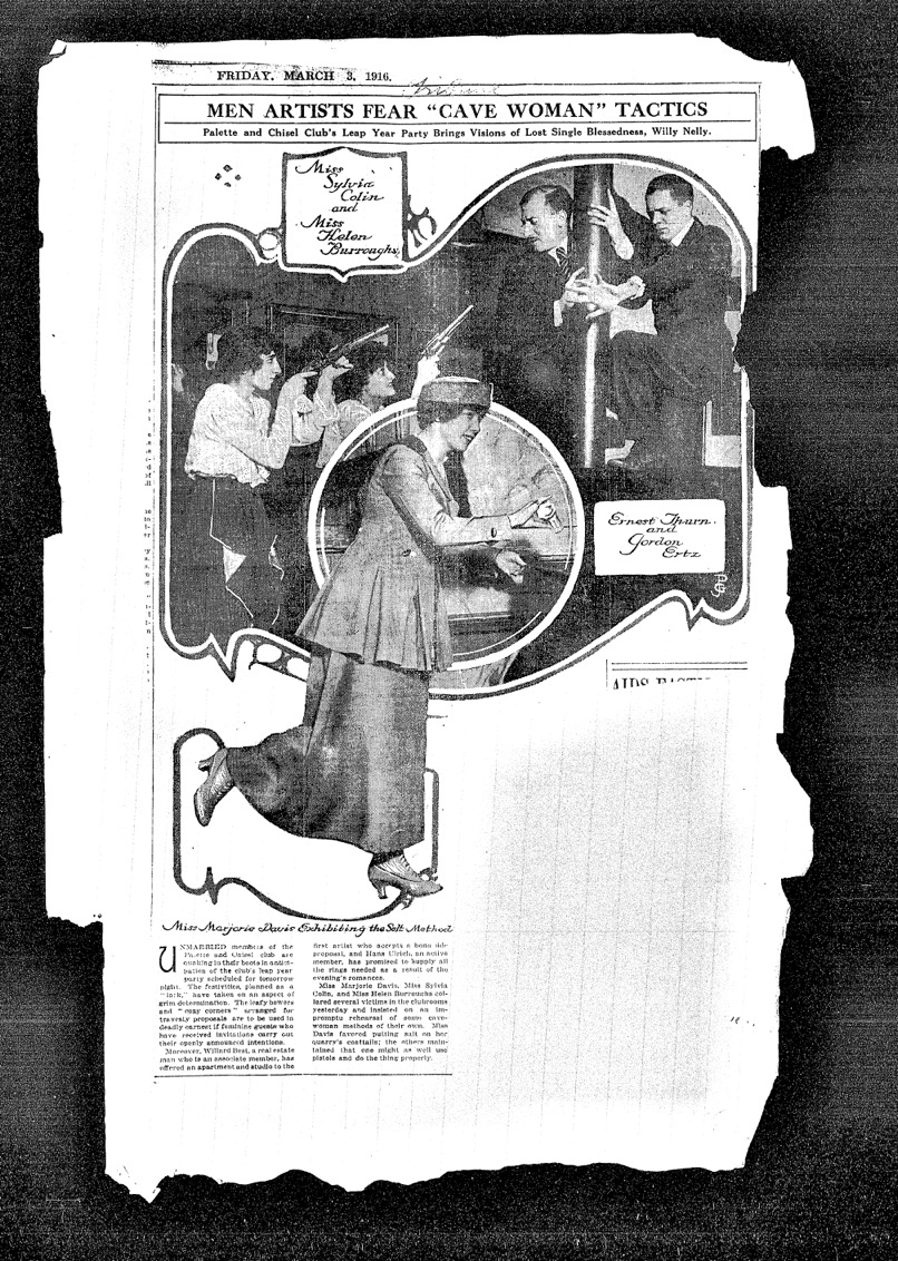Newspaper article about the Palette and Chisel club at the Art Institute of Chicago