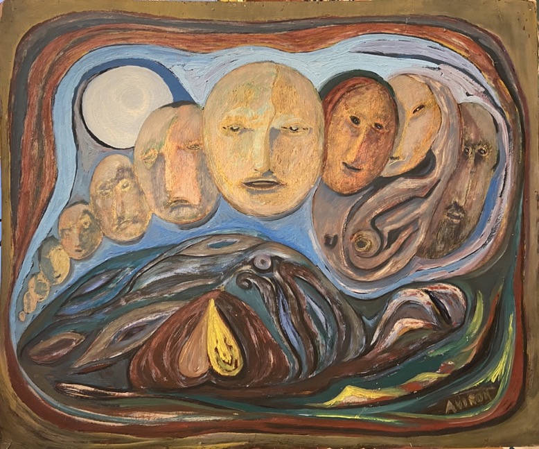 early 20th century modernist style painting by american / russian artist joachim aviron