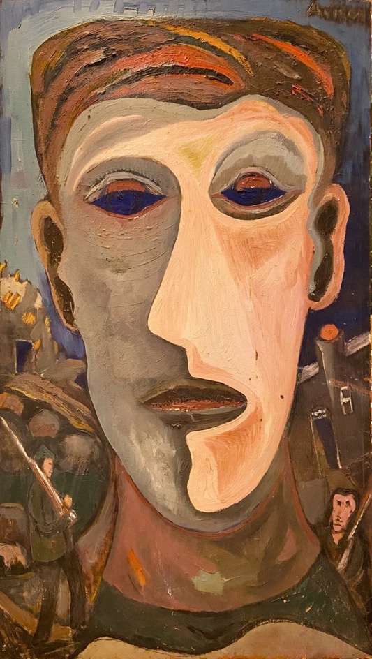 early 20th century modernist style painting by american / russian artist joachim aviron