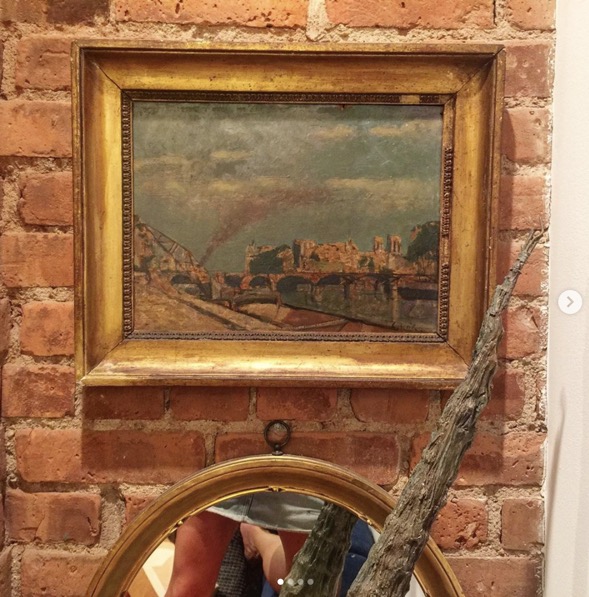 19th Century or early 20th Century French landscape painting of Paris, Ile de Cite, Notre Dame